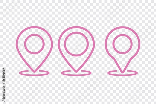 location icon set map pointer pin sign symbol red black outline destination icon place address navigation locator sign vector illustration