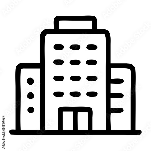 Outline Minimalist Building Structure Skyscraper Architecture Urban Landmark Icon