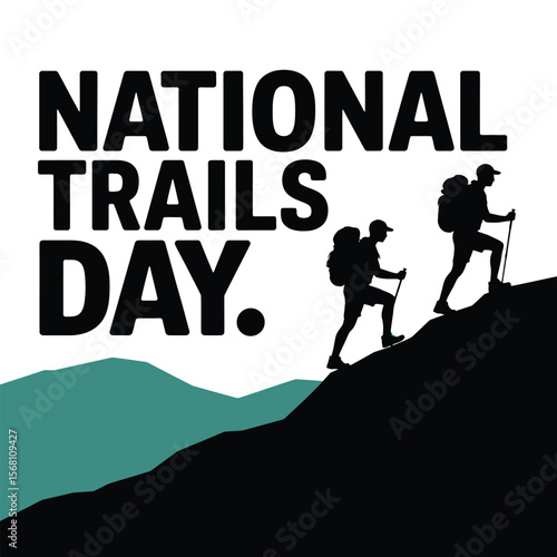 National trails day hikers ascend a mountain