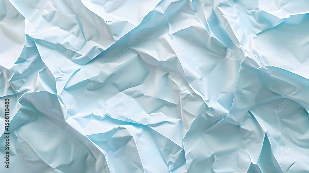 Obraz premium Delicate pastel blue paper with natural folds and crinkles, seamless texture background for minimalist and feminine design projects.wallpaper abstract