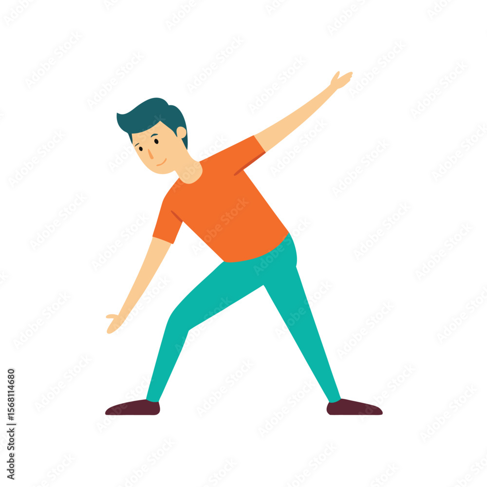 Obraz premium -young-man-practicing-doing-posture-correction-str.eps