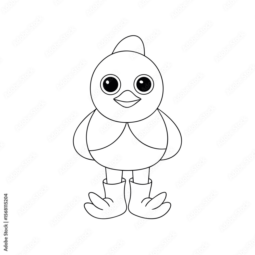 Obraz premium Chick Wearing Rain Boots Printable Coloring Page