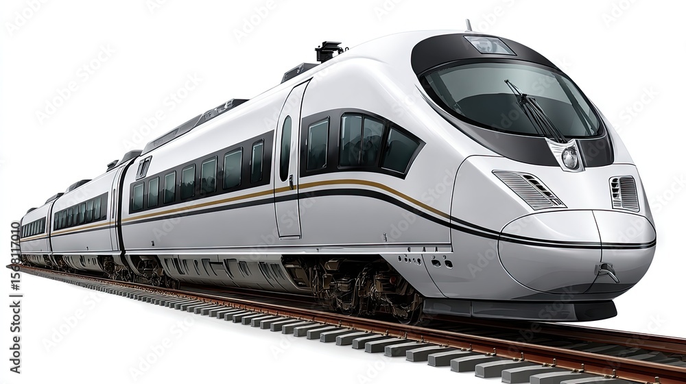 Fototapeta premium Modern highspeed train on tracks