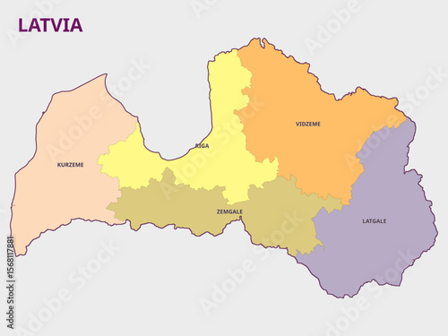 Map of Latvia showing its regions and administrative divisions