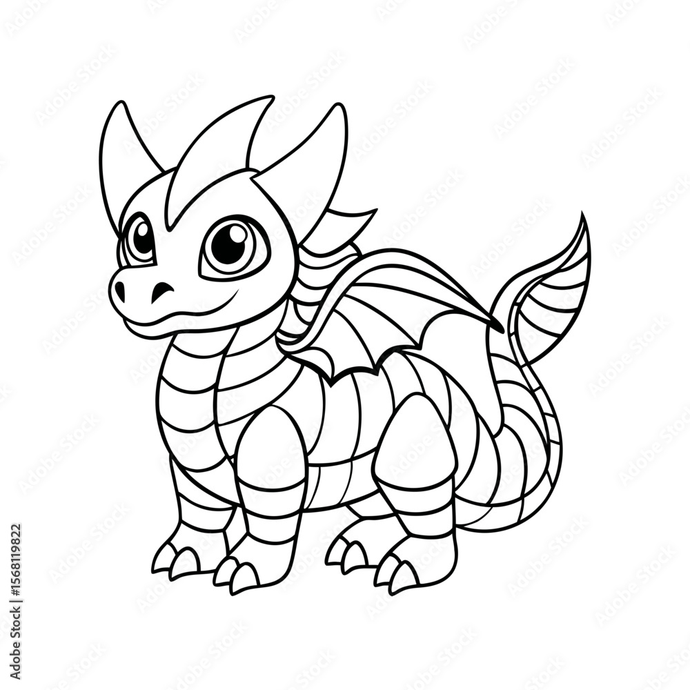 Fototapeta premium Dragon Painting Jellybeans Coloring Page
