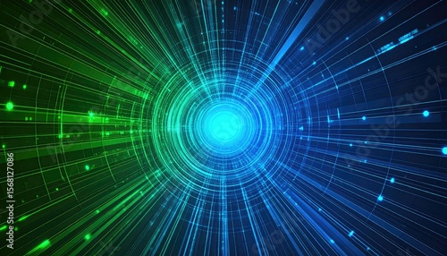 Wallpaper Mural Abstract digital tunnel (1) Torontodigital.ca