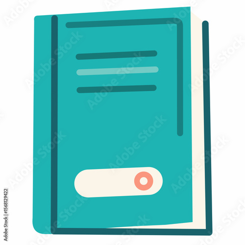 Flat style travel journal or notebook, ideal for documenting adventures or itinerary plans. Represents organization, creativity, and personal travel stories.