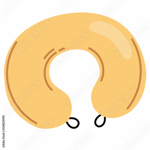 Soft and supportive neck pillow in flat style, perfect for long flights and road trips. A cozy travel essential for comfort and better sleep on the go.