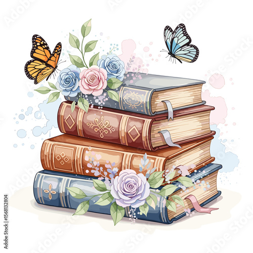 Watercolor Sublimation Book Stack