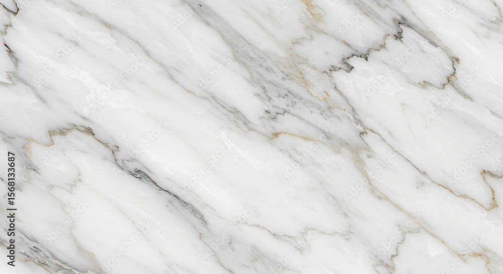 Obraz premium Elegant white marble texture with subtle gold and gray veining, creating a luxurious and sophisticated surface.
