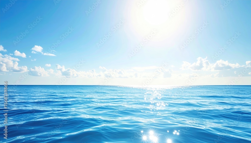 Obraz premium Wide expanse of azure sea under a bright sky