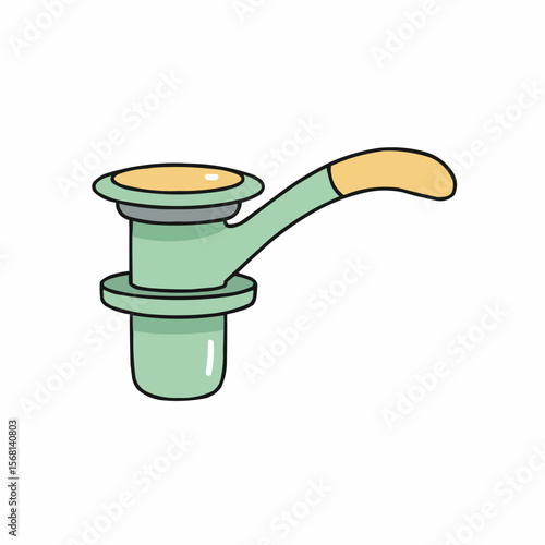 Kitchen sink faucet in minimalist design with green accents  