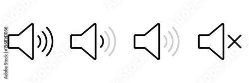  Mute sound icon. Sound volume level icon.