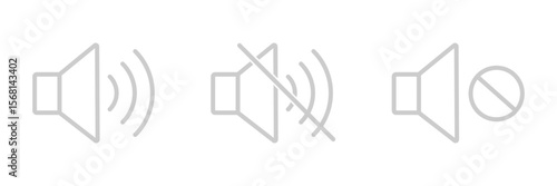 mute speaker icon set. mute speaker.
