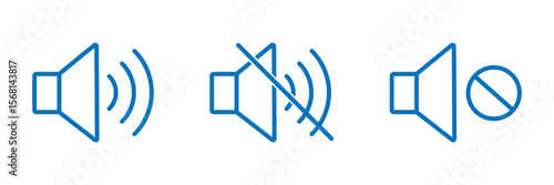 Sound off and sound on vector icon.