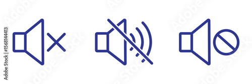 mute speaker icon set. mute speaker.