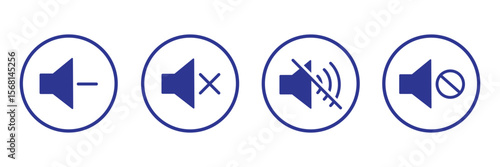 mute speaker icon set. mute speaker.