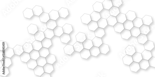 Abstract hexagon honeycomb white Background, technology abstract background with hexagons mesh, futuristic surface honeycom hexagon pattern, realistic golf dimples tiled vector background.