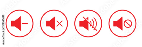 mute speaker icon set. mute speaker.