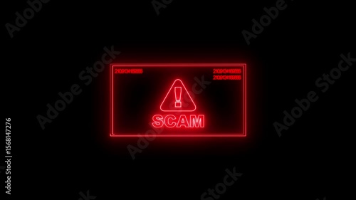 Scam alert message. virus and Scam, System warning hacked alert, scam on online network, data breach, risk of website. compromised information concept. Scam alert, highlighting the need for fraud 
