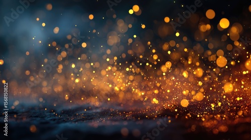 Wallpaper Mural Sparkling fire particles rising night scene abstract art dark background close-up energy and movement Torontodigital.ca