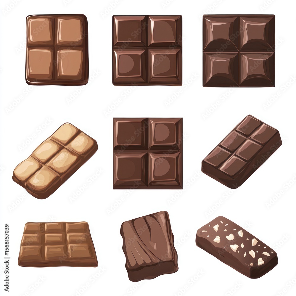 Assorted chocolate bars in various forms Assorted chocolate bars in various forms