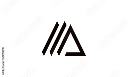 Abstract Double Line A Logo – Construction or Interior Architecture Identity Mark