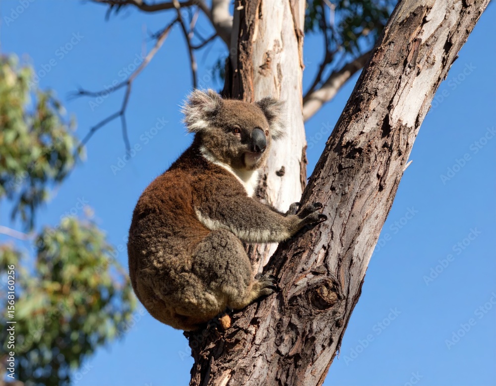 Fototapeta premium Koala in eucalyptus tree