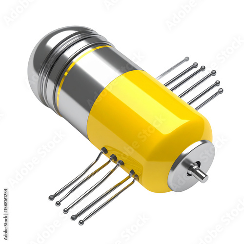 Yellow cylindrical electronic component