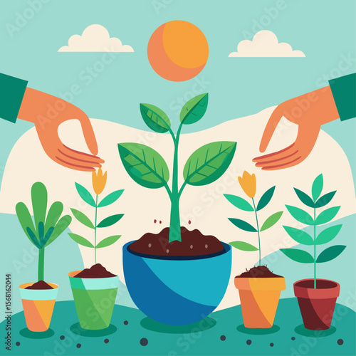 Nature and ecology concept illustration