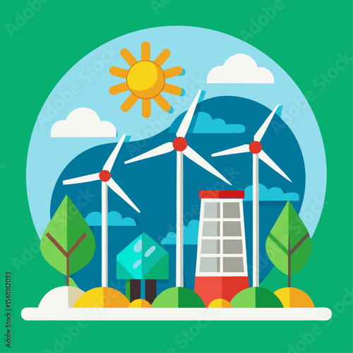 Nature and ecology concept illustration