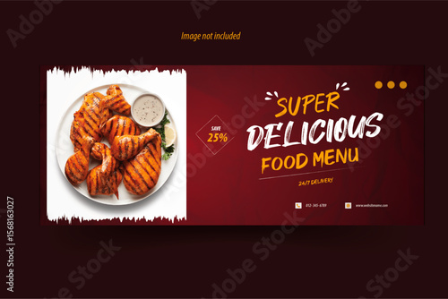 Food menu and restaurant web banner template