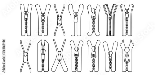 Various zipper designs and styles fastener clothing