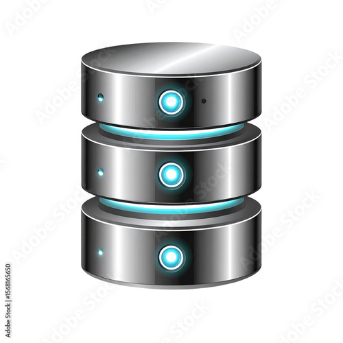 Data storage system illustration technology storage device digital hard drive server cylinders