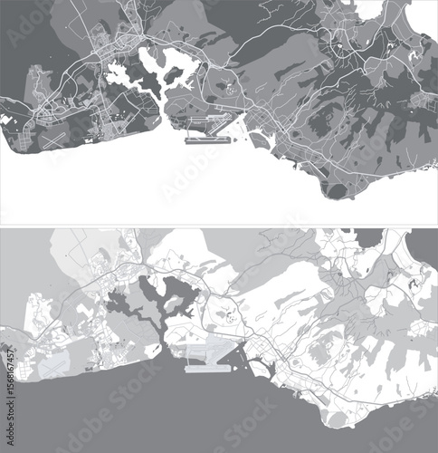 Layered editable vector illustration outline of Honolulu,United States.