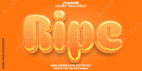 Ripe Text Effect Editable Alphabet Fruit Mature Grown