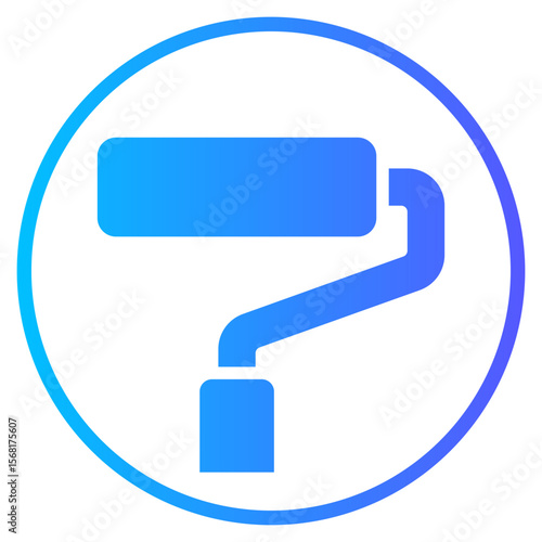 paint roller gradient icon
