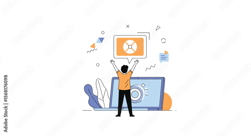 Abstract Digital Technology Concept With Person Interacting With Futuristic Interface For Modern Business Solutions Abstract Digital Technology Concept With Person Interacting With Futuristic Interface For Modern Business Solutions