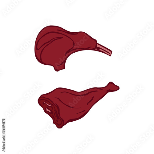Delicious Lamb Chops and Leg A Culinary Illustration