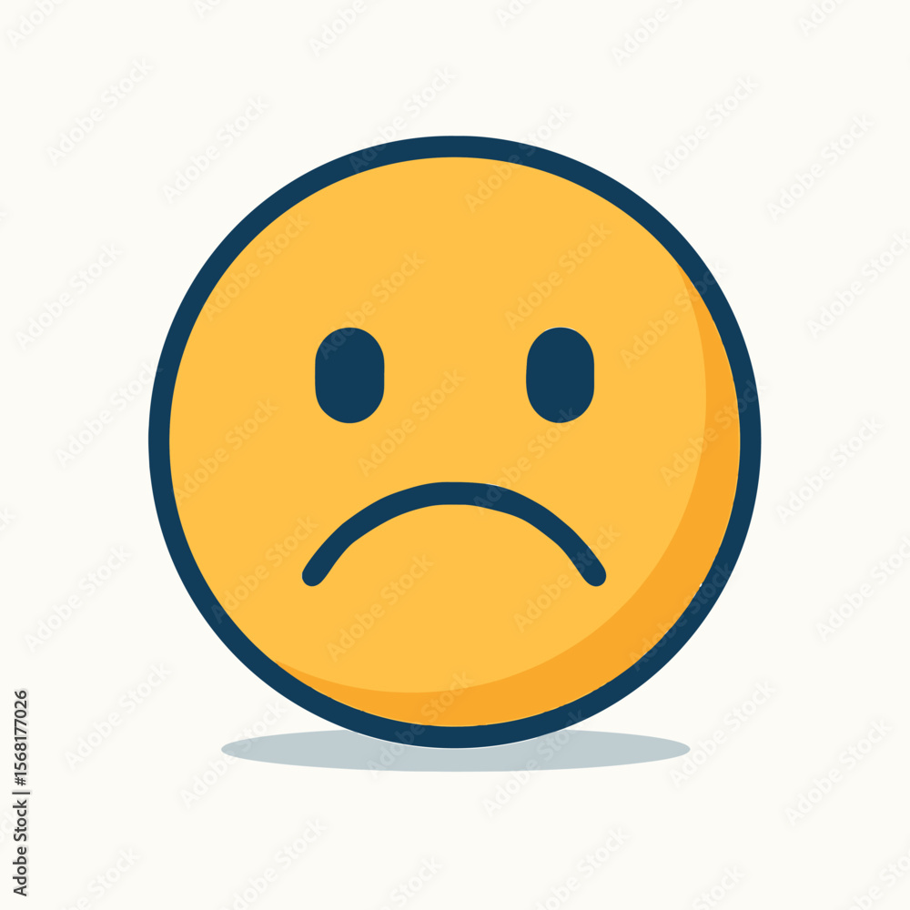 Fototapeta premium Sad Emoji Icon on White Background