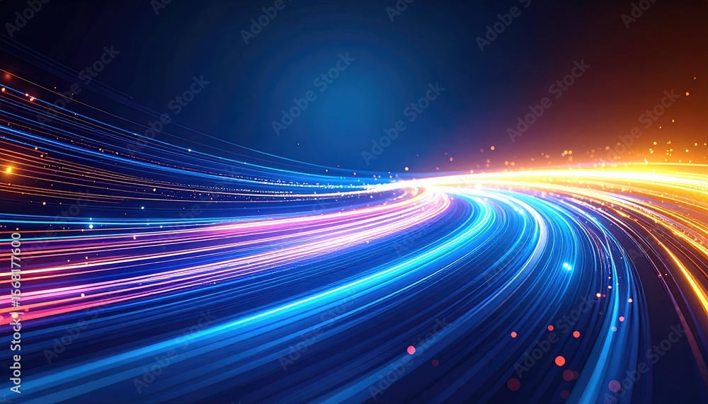 Obraz premium Abstract glowing light trails