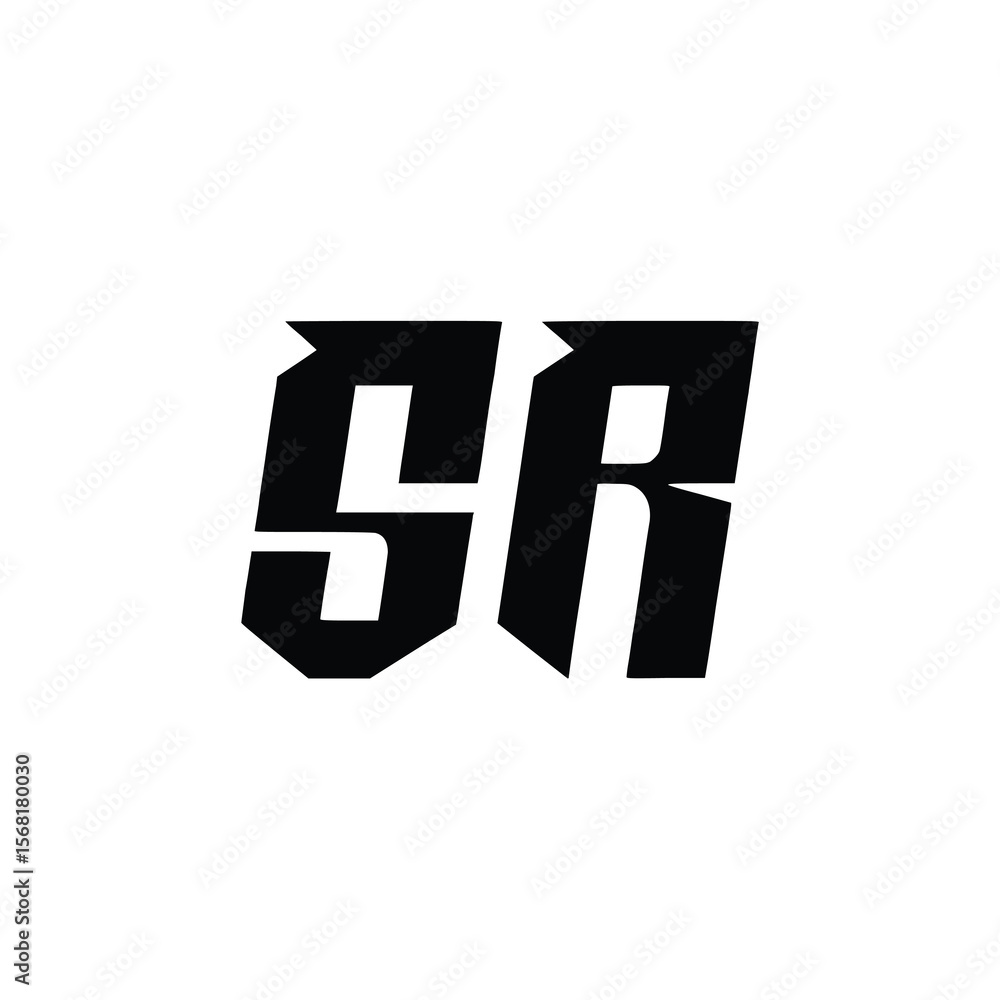 Obraz premium SR monogram logo design letter text name symbol monochrome logotype alphabet character simple logo