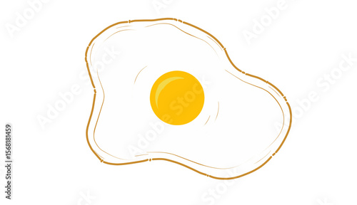 fried egg on white background