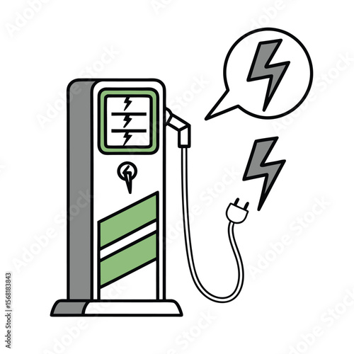 EV Battery Level Vector Outline Icon