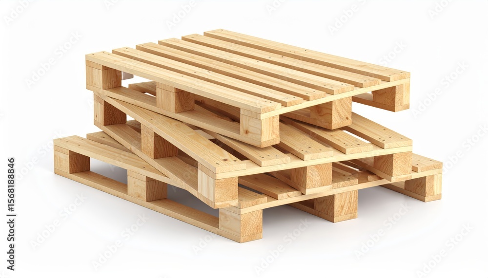 Pile of pallets on a white background Pile of pallets on a white background