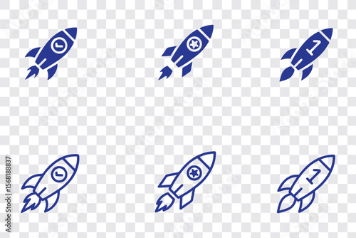 Rocket icon. Rocket launched icon vector.