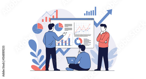 Business Analysts Presenting Growth Strategies and Data Analysis for Company Success