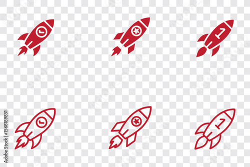Rocket icon. Rocket launched icon vector.
