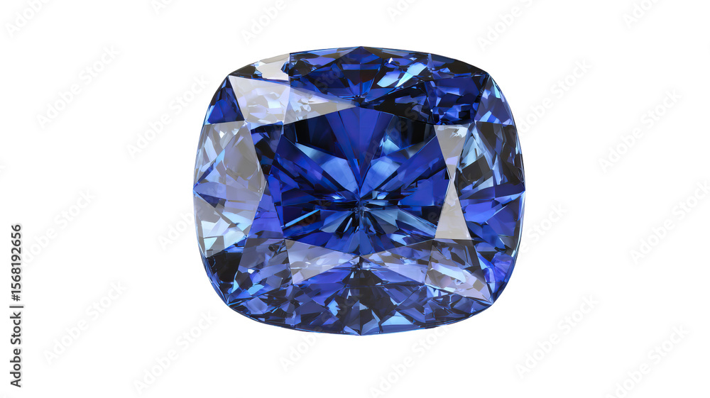 3D Render of a Radiant Blue Sapphire in Cushion Cut Crystals on Transparent Background
3D Render of a Radiant Blue Sapphire in Cushion Cut Crystals on Transparent Background