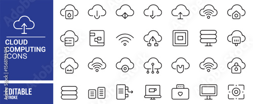 Scalable Cloud Services Icons for Digital Design, Web and Cloud Computing